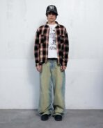 Plaid Long Sleeve Shirt Orange-Black - Image 8