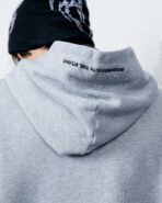 Hoodie Zip Fade Plaid Hood Gray - Image 2