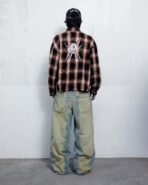 Plaid Long Sleeve Shirt Orange-Black - Image 7