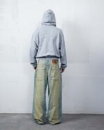 Hoodie Zip Fade Plaid Hood Gray - Image 6