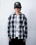 Plaid Long Sleeve Shirt Black- White - Image 4