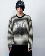 Striped Tee Long Sleeve Yellow- Black - Image 5