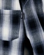 Plaid Long Sleeve Shirt Black- White - Image 3