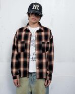 Plaid Long Sleeve Shirt Orange-Black - Image 4