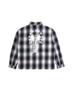 Plaid Long Sleeve Shirt Black- White - Image 2
