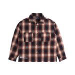 Plaid Long Sleeve Shirt Orange-Black